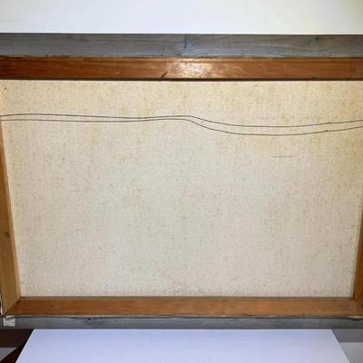 H. GAILEY (Noted Artist) Oil/Acrylic on Canvas Seascape Scene Frame Size 28" x 40" in Good Preowned Condition.