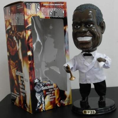 New in Box Louis Vintage Louie Armstrong "Satchmo" Animated Singing Figurine 19" Tall as Pictured. (Free Pickup Only in...