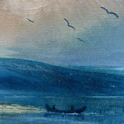 Sale Photo Thumbnail #643: There is no significant damage to the canvas or the frame and is in overall good collectible or displayable condition. Check pictures for more details and for sizing.