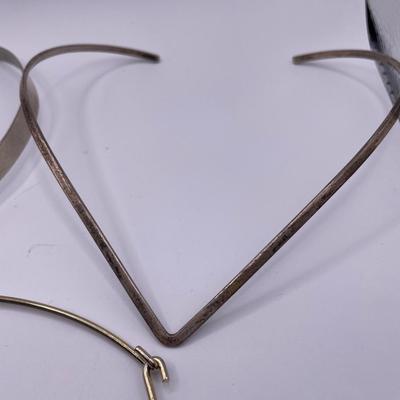 V shaped necklaces and one round