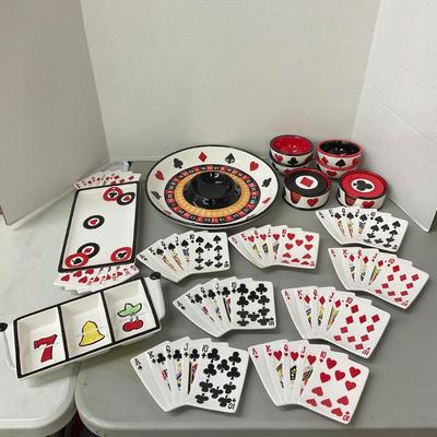 737 Lot of Fitz N Floyd "Game Night" Serving Dishes