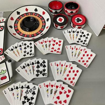 737 Lot of Fitz N Floyd "Game Night" Serving Dishes