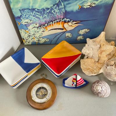 739 Fitz n Floyd Nautical Flag Plates and Nautical Decor