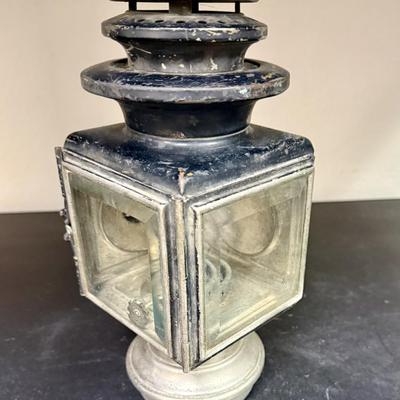 Sale Photo Thumbnail #657: A nice old kerosene automobile or carriage buggy lamp. Model 143, manufactured by C.M. Hall Co, out of Detroit, Mich U.S.A., per etchings on top. This company dissolved in 1926 so this item is definitely from the early 1900s era.