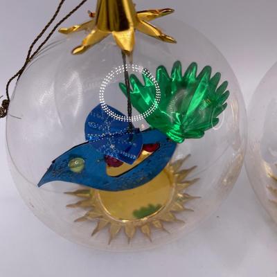 Resl Lenz vintage foil bird Christmas ornaments