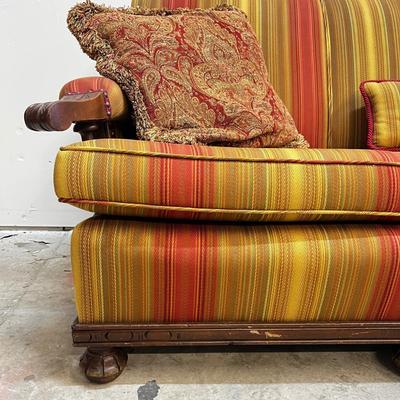 901 Striped Upholstered Sofa