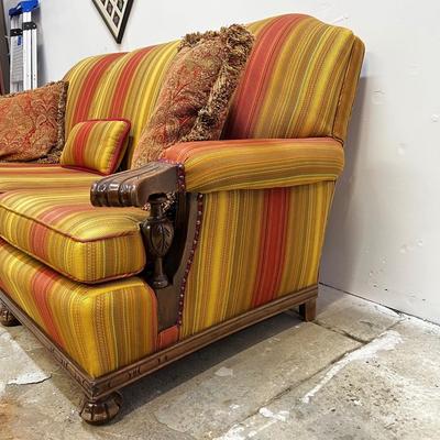 901 Striped Upholstered Sofa