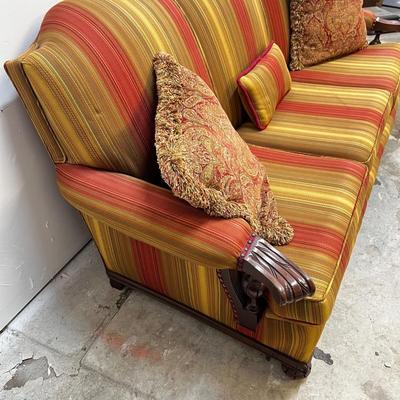 901 Striped Upholstered Sofa