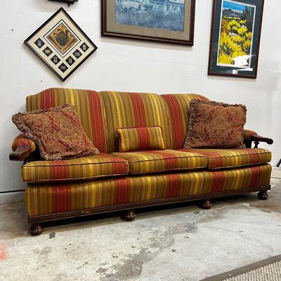 901 Striped Upholstered Sofa