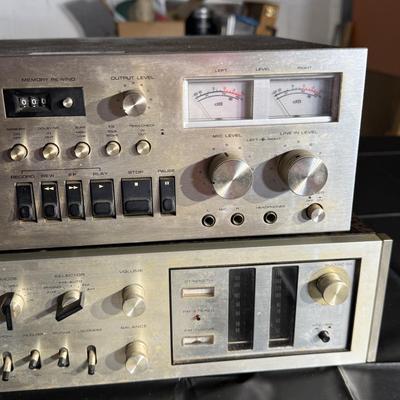 2-Technics Stereo Cassette Deck and Onkyo Multi Channel Stereo Amplifier