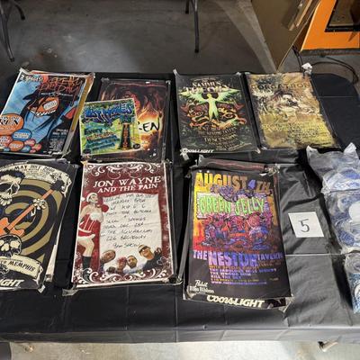 5-Band Posters and Miller Lite Bead Necklaces