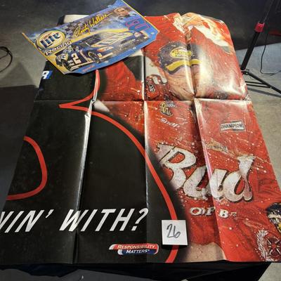 26-Large Poster w/ Miller Lite Hood Sign