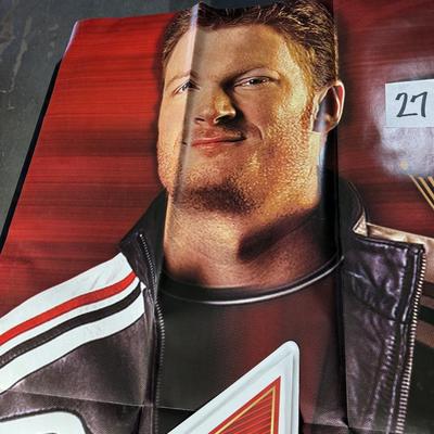 27–Large Poster and Budweiser NASCAR Metal Sign