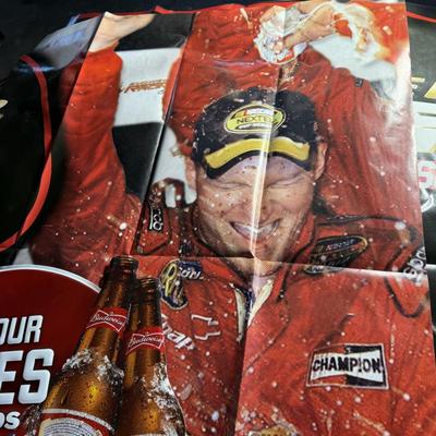 28-Large Poster and Budweiser Metal Sign