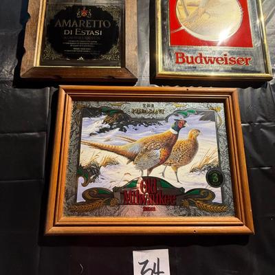 34-Mirrored Bar Signs x 3