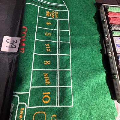 39- Craps Felt Mat and Poker Chip Set