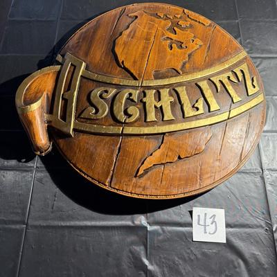 43-Vintage Plastic Globe Schlitz Sign