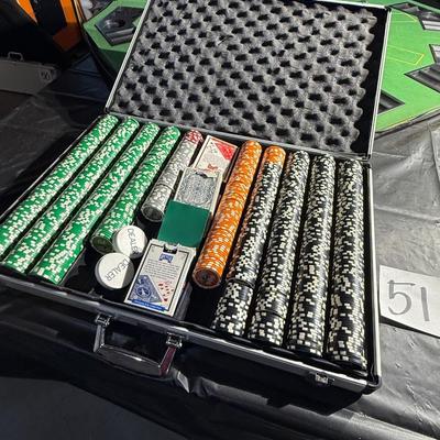 51-poker table and chips