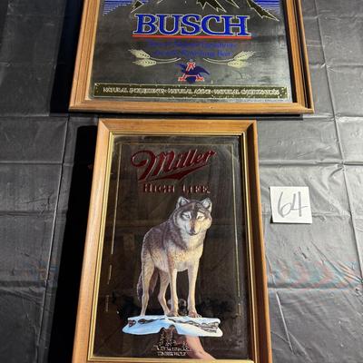 64-Mirrored Beer Bar Signs
