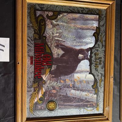 66-Mirrored old Milwaukee bar signs