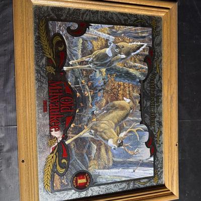 66-Mirrored old Milwaukee bar signs