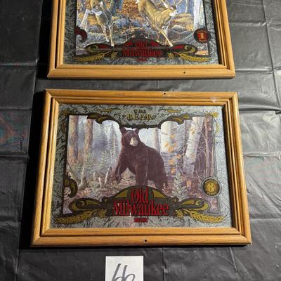 66-Mirrored old Milwaukee bar signs