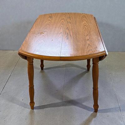 Vintage Drop Leaf Dining Table, Removable Leaf, And Six Press Back Chairs