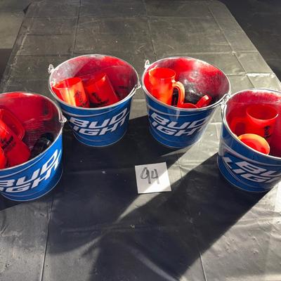 94-Metal Bud Light buckets plus extras