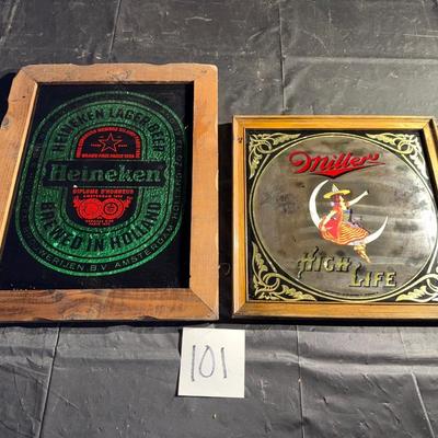 101-Framed/Mirrored Bar Signs