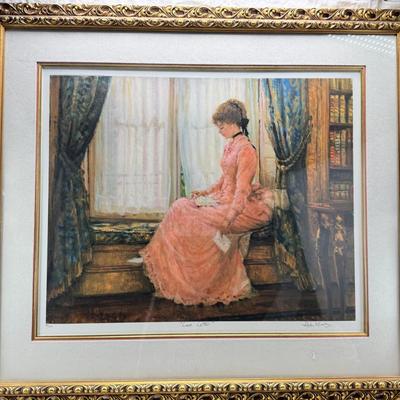 Sale Photo Thumbnail #278: 1993 Signed and numbered edition in gorgeous gold double frame. 39/450 Limited Edition Print : Lithograph
Size : 19.5x24 in  |  50x61 cm Beautifully and professionally Framed : 29x33.5 in  |  74x85 cm
Alan Maley British Artist: b. 1931-1995. Known for his