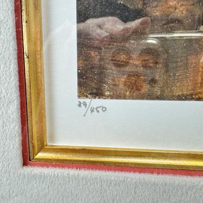 Sale Photo Thumbnail #282: 1993 Signed and numbered edition in gorgeous gold double frame. 39/450 Limited Edition Print : Lithograph
Size : 19.5x24 in  |  50x61 cm Beautifully and professionally Framed : 29x33.5 in  |  74x85 cm
Alan Maley British Artist: b. 1931-1995. Known for his