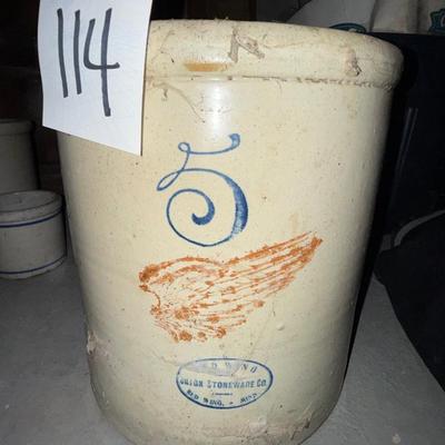 114-5 Gallon Redwing Crock