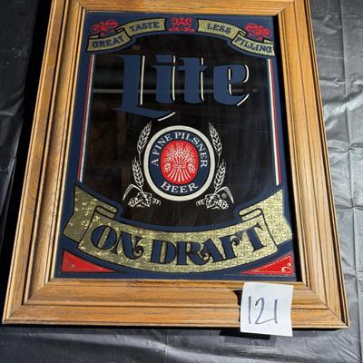 121-Mirrored Miller Lite Framed Piece