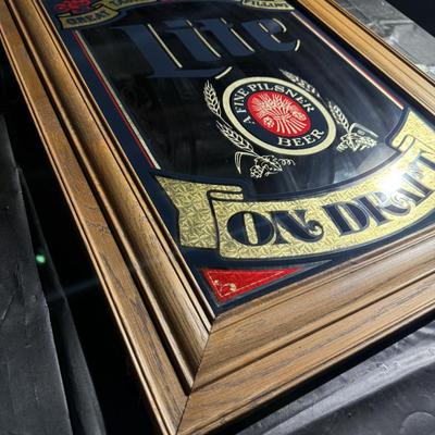121-Mirrored Miller Lite Framed Piece