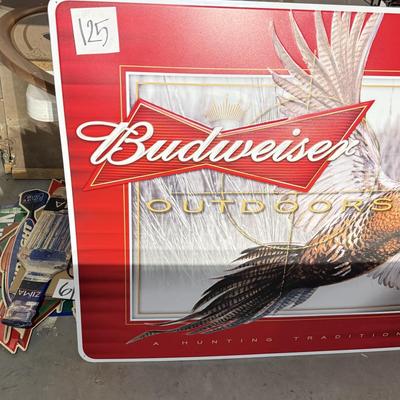 125-Large Budweiser Pheasant Metal Sign