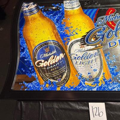 126-Michelob Golden Draft - curvy frame