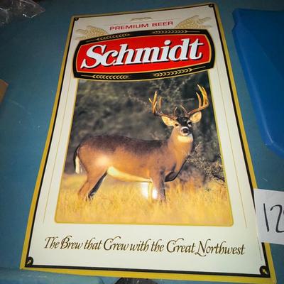 128-Miller Lite Hood sign and Schmidt Metal Bar sign