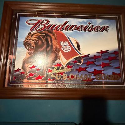 131-Budweiser Framed and Mirrored Pair