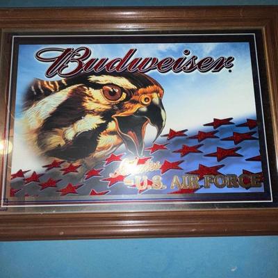131-Budweiser Framed and Mirrored Pair
