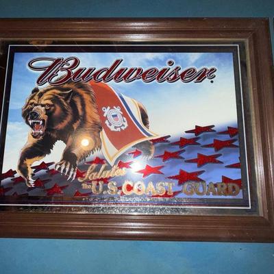 131-Budweiser Framed and Mirrored Pair
