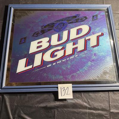 132-Bud Light-Framed and mirrored