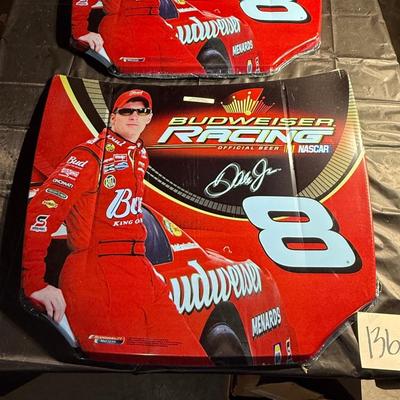 136-Pair of Budweiser NASCAR Hood signs