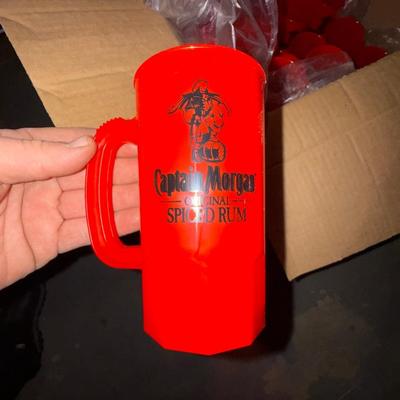 141-large box of Captain Morgan plastic beer mugs