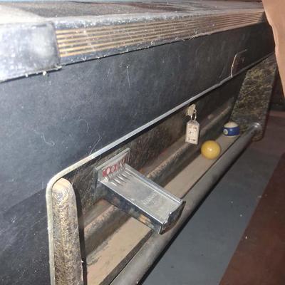 142-Pool Table and Cues, Rack, brush and chalk