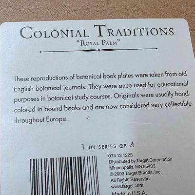 Antique-Style Palm Tree Botanical Prints Framed Pair Royal Barbados Engravings