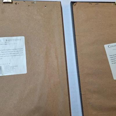 Antique-Style Palm Tree Botanical Prints Framed Pair Royal Barbados Engravings