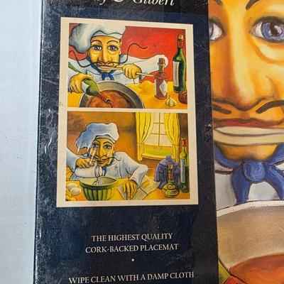 Will Rafuse Chef Art Placemats Set of 2 Cork Backed Gifts of Art New