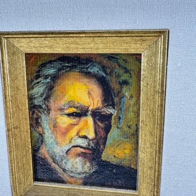 Sale Photo Thumbnail #292: Anthony Quinn Triptych Zorba Self Portrait 27 X 15 X 3 professionally framed .