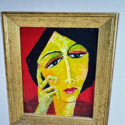 Sale Photo Thumbnail #291: Anthony Quinn Triptych Zorba Self Portrait 27 X 15 X 3 professionally framed .