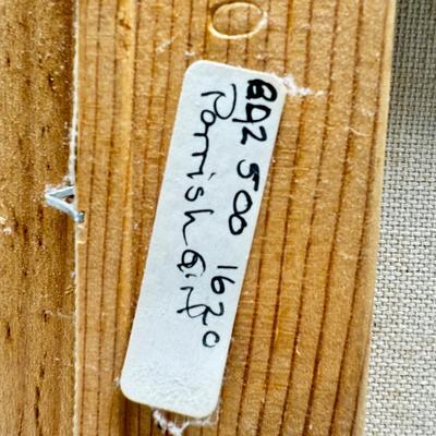 Sale Photo Thumbnail #303: 20X24X2 The painting is a reproduction of Maxfield Parrish's famous 1929 work, Ecstasy. The original painting, known for its luminous colors and ethereal quality, is held in a private collection. 
Ecstasy depicts a woman in contemplation on a cliffside, w